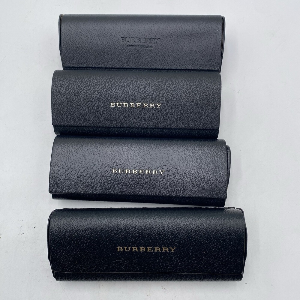 Lot Of 4 BURBERRY  Sunglasses Hard Shell Case Black Leather Size M Authentic